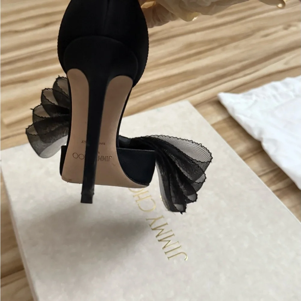 Jimmy Choo Black Averly 100 Heels - Picture 6 of 9